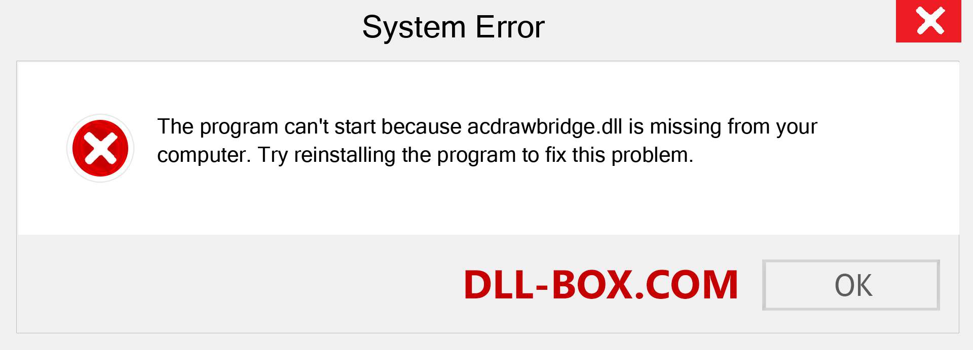  acdrawbridge.dll file is missing?. Download for Windows 7, 8, 10 - Fix  acdrawbridge dll Missing Error on Windows, photos, images